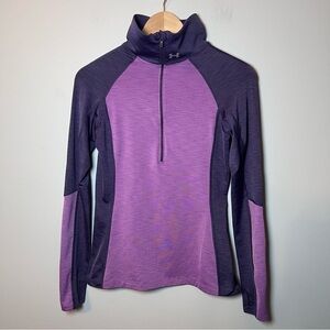 Under Armour 1/2 Zip Pullover Women’s S Purple Shirt Running Activewear Workout